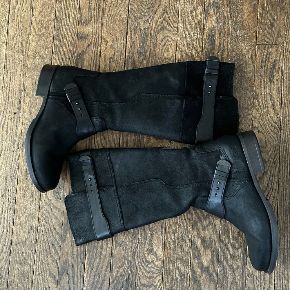 UGG Dayle Women's 9.5 Tall Riding Boots Black Suede Leather 1007671 Size 9.5